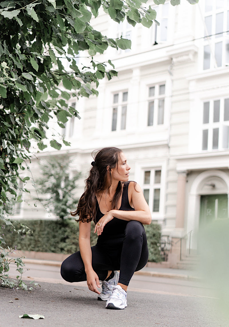 Seamless Ribbed Topp - Klassisk Svart