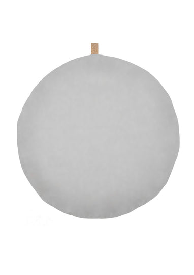 stor grå meditasjonspute sett rund zafu zabuton hvordan meditere guidet meditasjon norsk rund sittepute økologisk bomull bokhvetefyll grå mindfulness norsk guidet meditasjon hvordan meditere meditering 