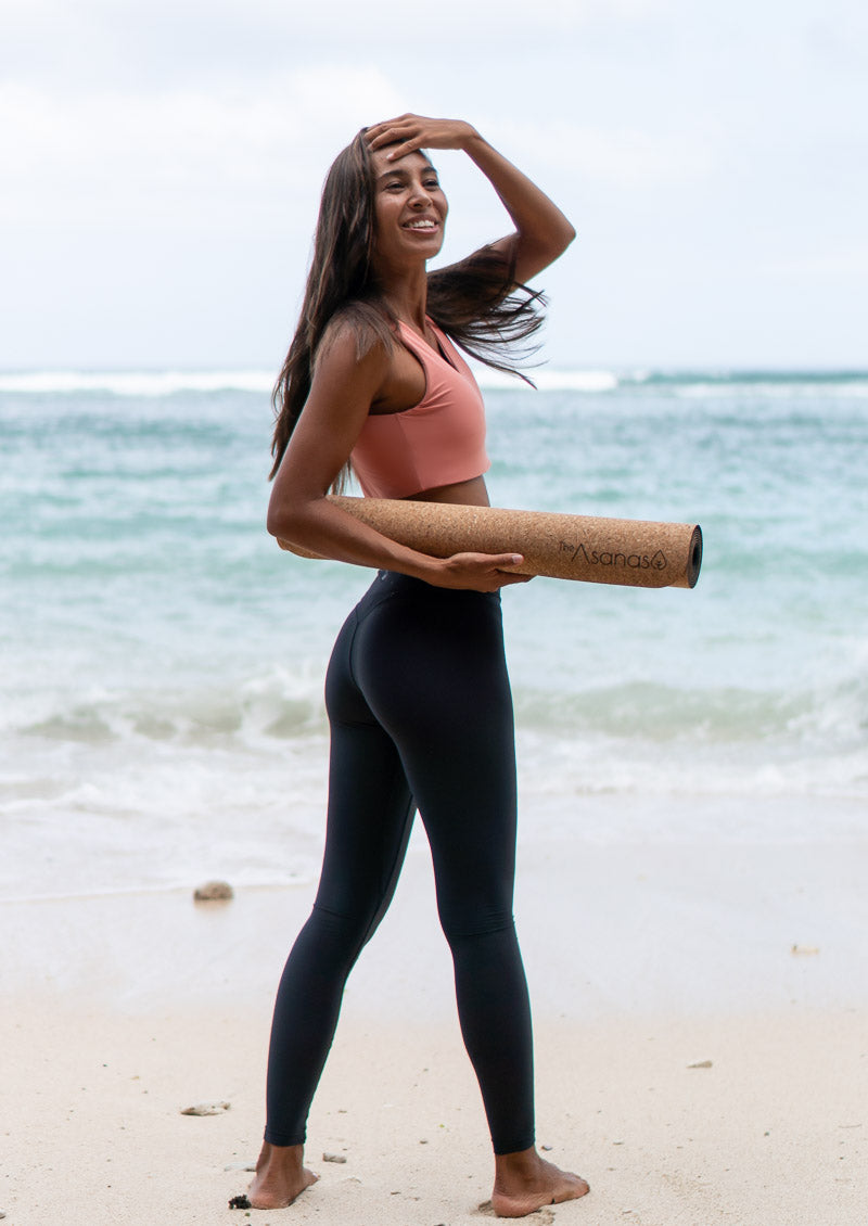 rosa ferskenfarget seamless treningstopp sportsbh tights sett Bærekraftig treningstøy