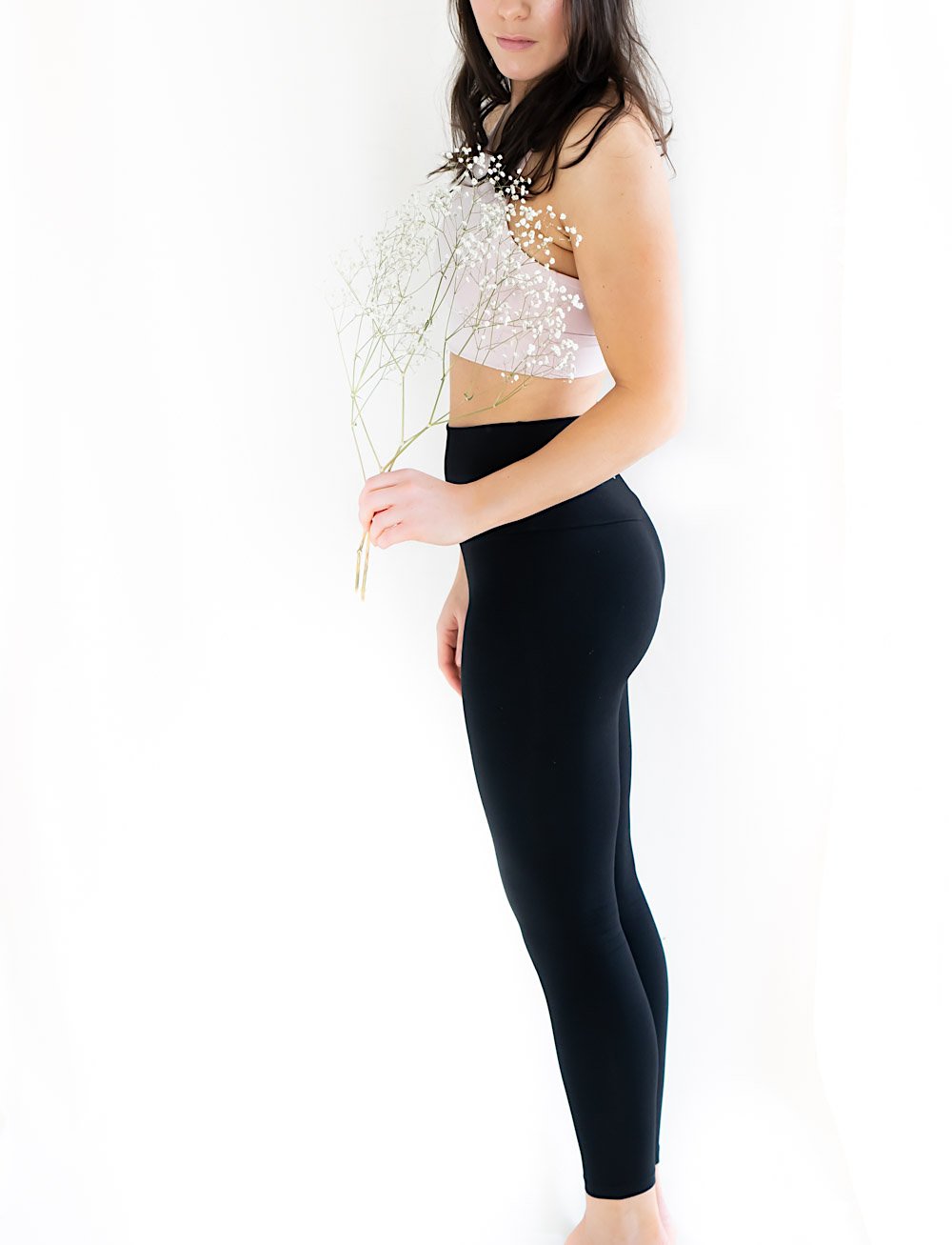 yogaklær online butikk svart tights til yoga sportsbh stropper i rygg kryss