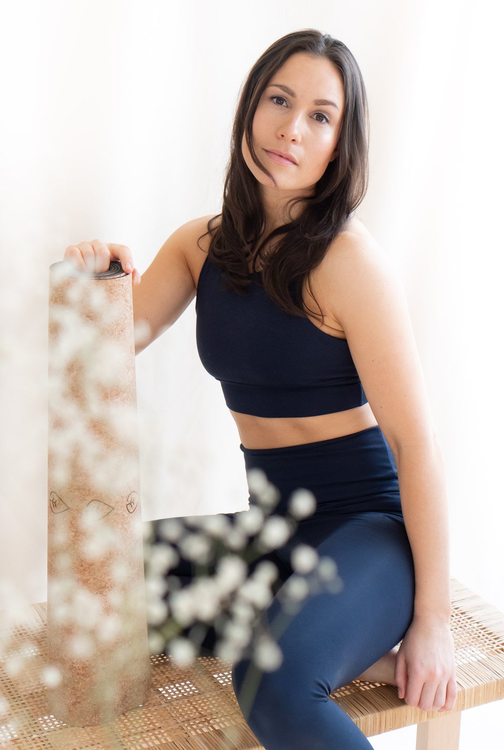 Yoga Tights Bambus/Bomull - Midnatt Blå